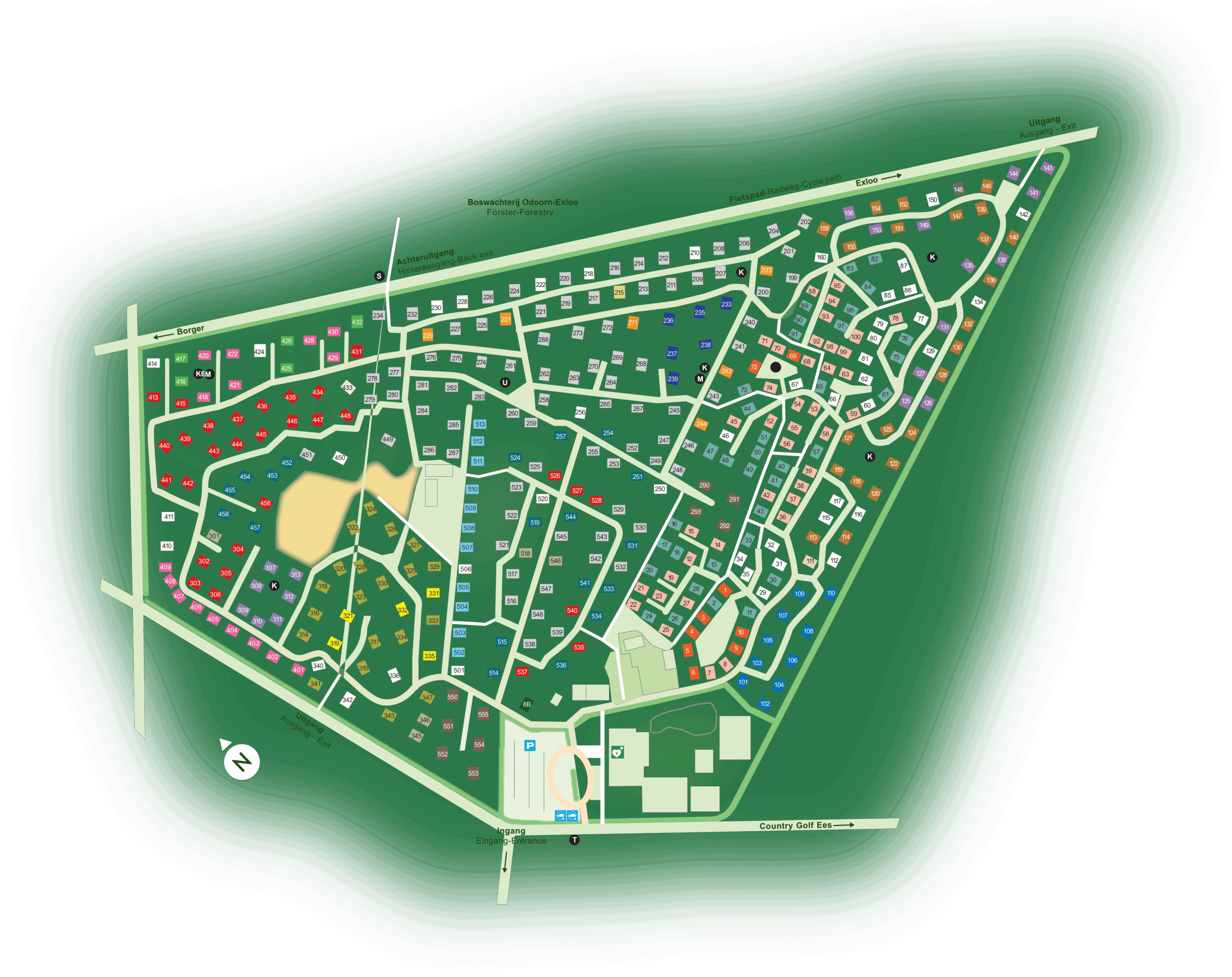 Plattegrond van vakantiepark het Land van Bartje